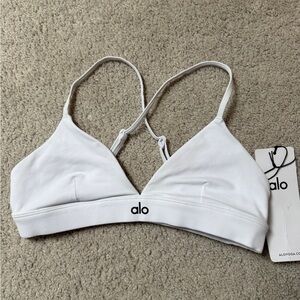ALO Yoga White Triangle Bralette with Adjustable Straps